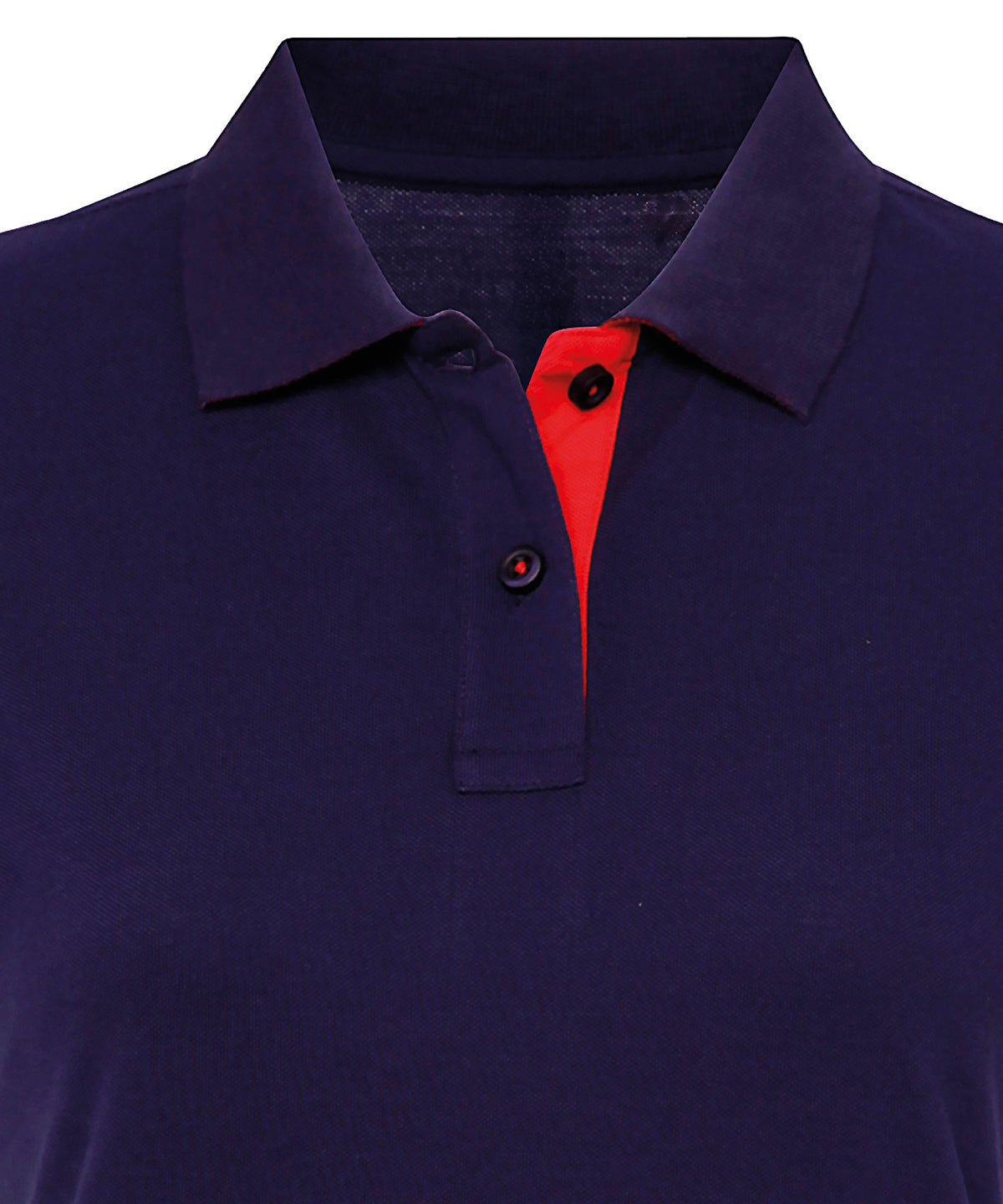 Asquith & Fox Women's contrast polo in Navy/Red, front view
