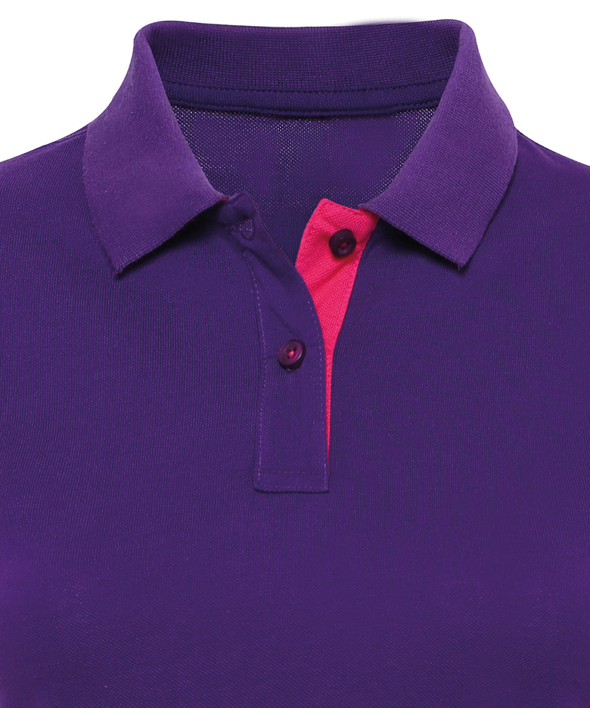 Asquith & Fox Women's contrast polo in Purple/Pink, front view
