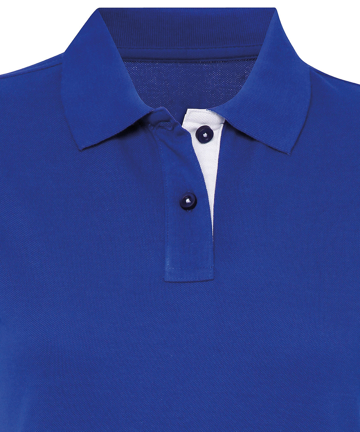 Asquith & Fox Women's contrast polo in Royal/White, front view