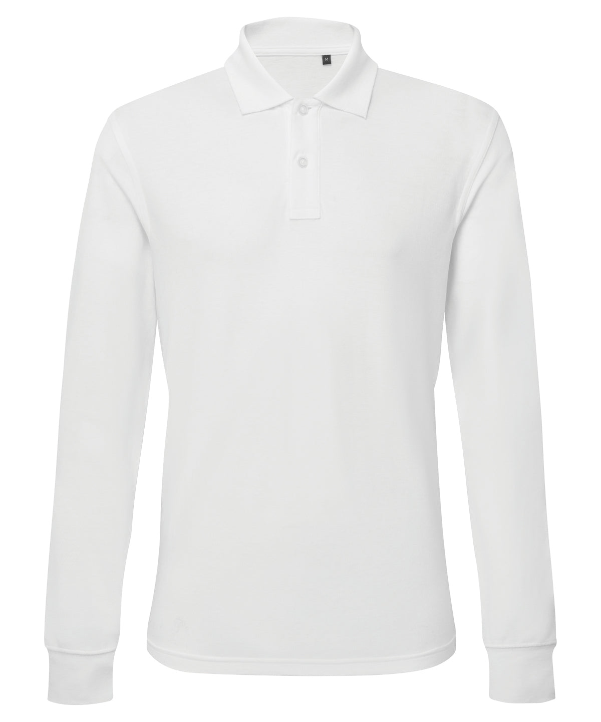 Asquith & Fox Men's classic fit long sleeved polo in White, front view