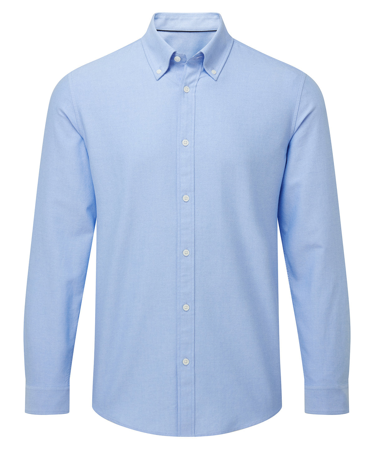 Asquith & Fox Men’s cotton long sleeve Oxford shirt in Light Blue, front view
