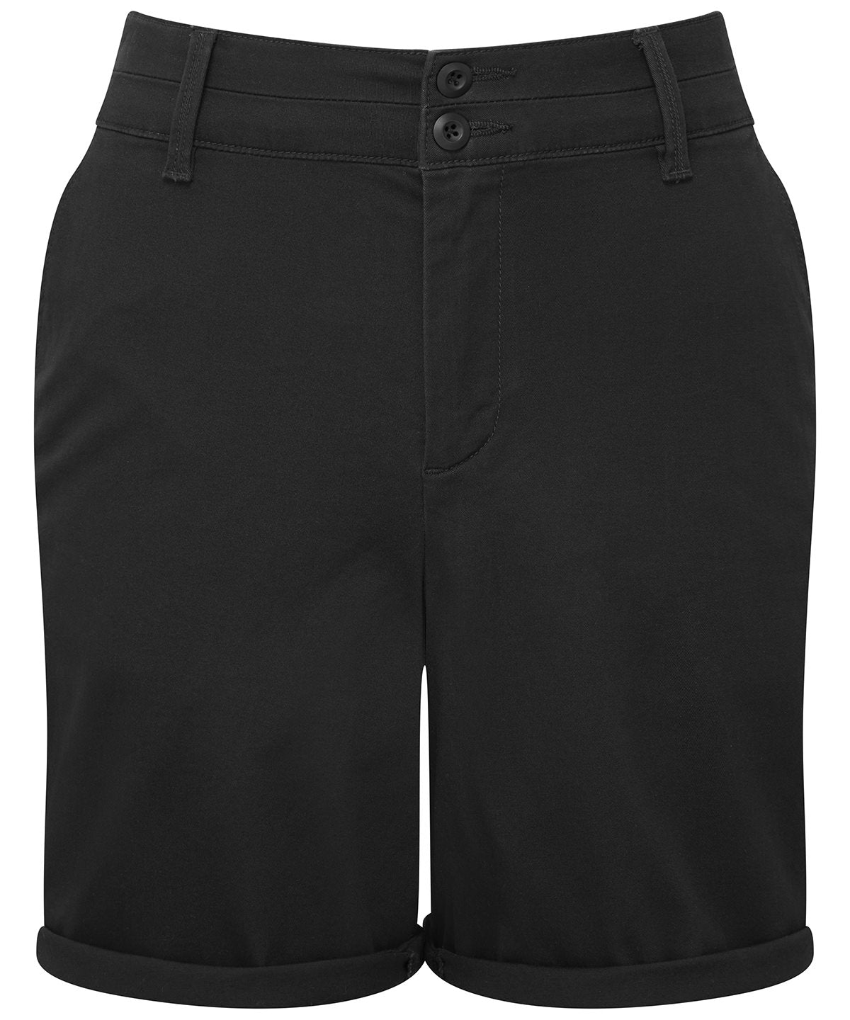 Asquith & Fox Women’s ultimate chino shorts in Black, front view