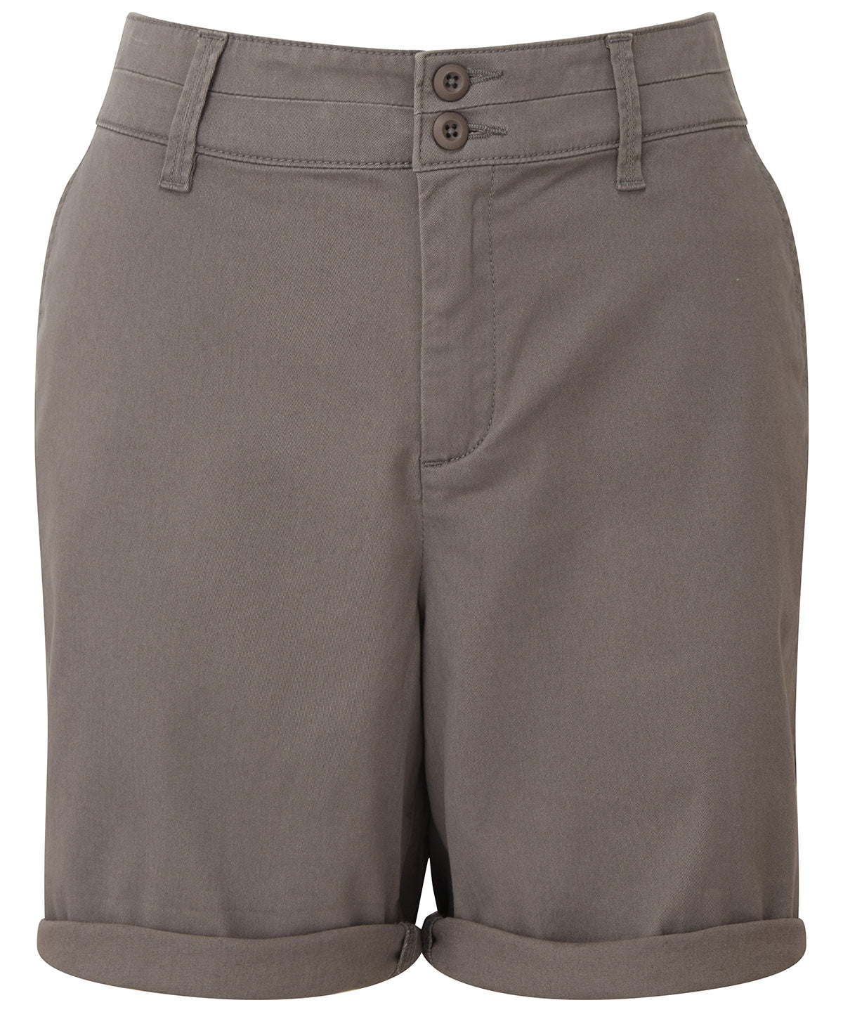 Asquith & Fox Women’s ultimate chino shorts in Slate, front view