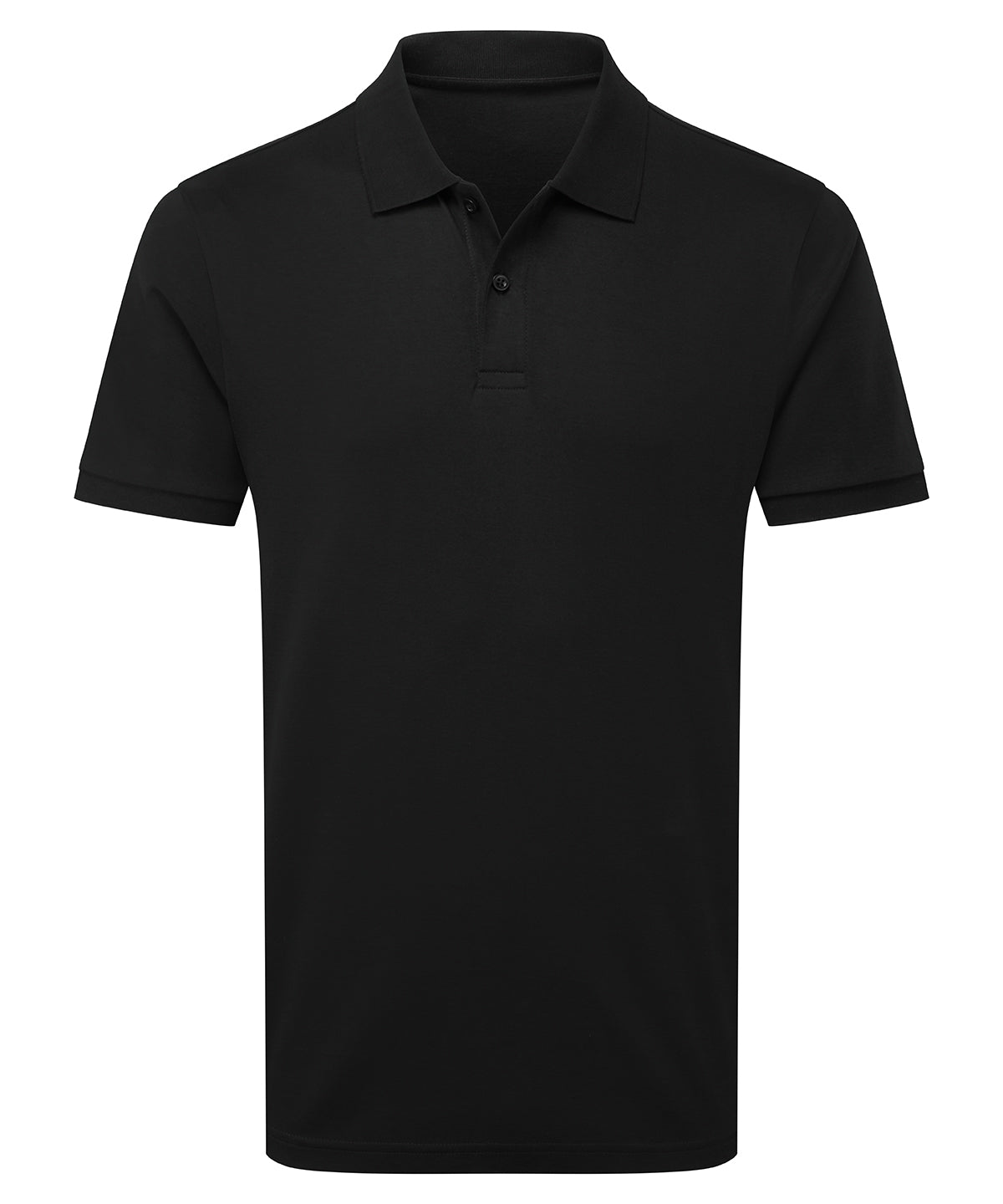 Asquith & Fox Premium mercerised polo in Black, front view