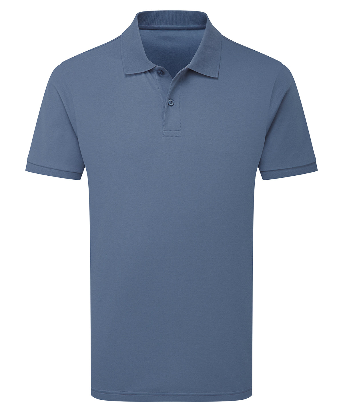 Asquith & Fox Premium mercerised polo in Blue Steel, front view