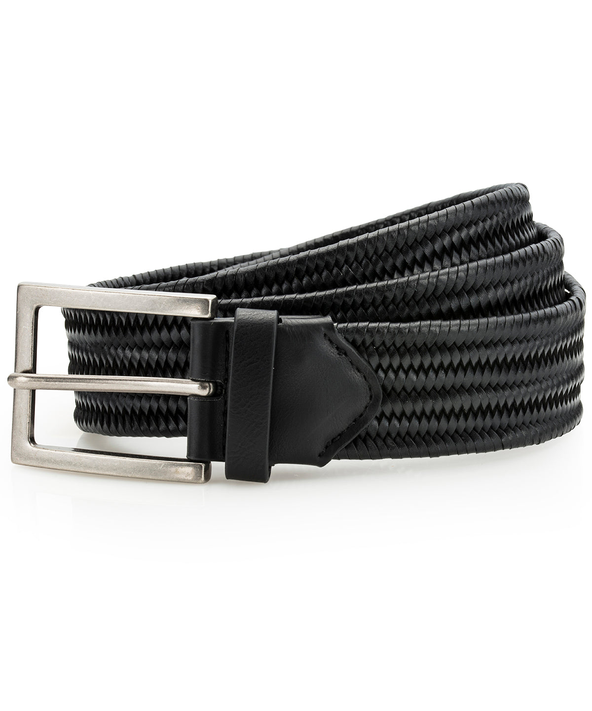 Asquith & Fox Leather braid belt in Black, lifestyle photo