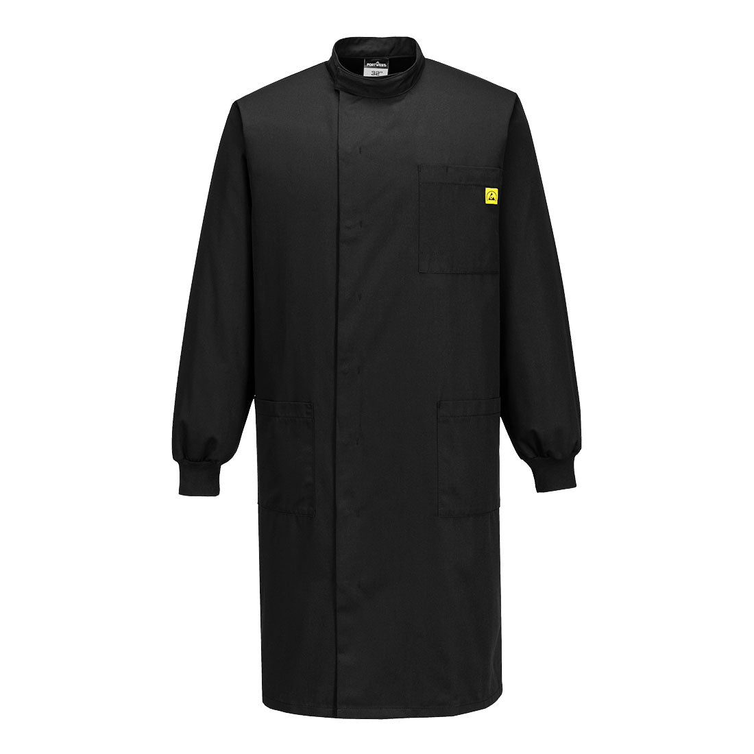 Portwest Anti-Static ESD Howie Coat in Black, main product image