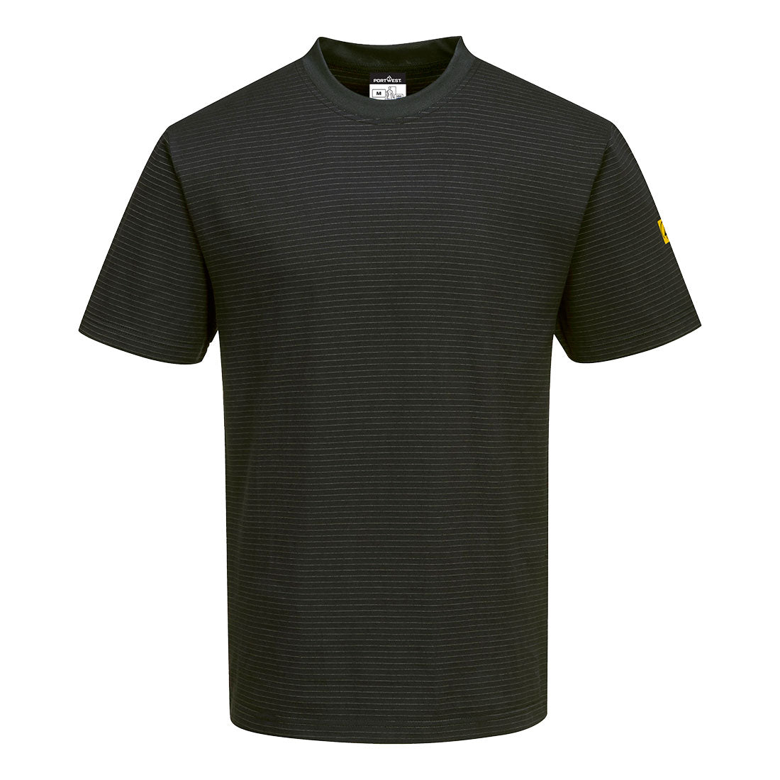 Portwest Anti-Static ESD T-Shirt S/S in Black, main product image