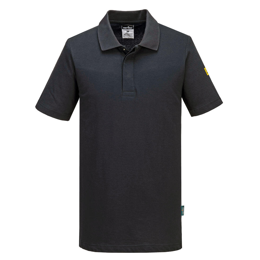 Portwest Anti-Static ESD Polo Shirt S/S in Black, main product image