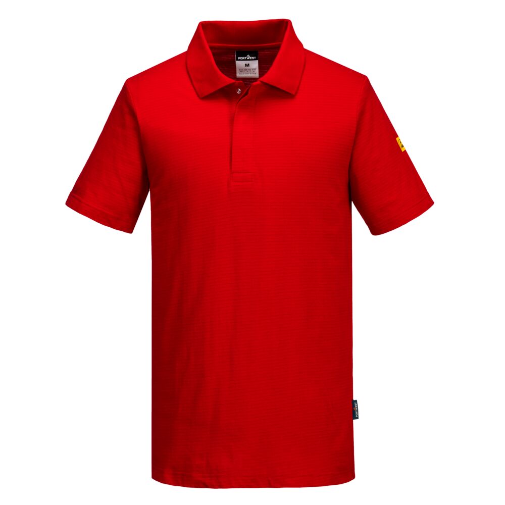 Portwest Anti-Static ESD Polo Shirt S/S in Deep Red, image 2