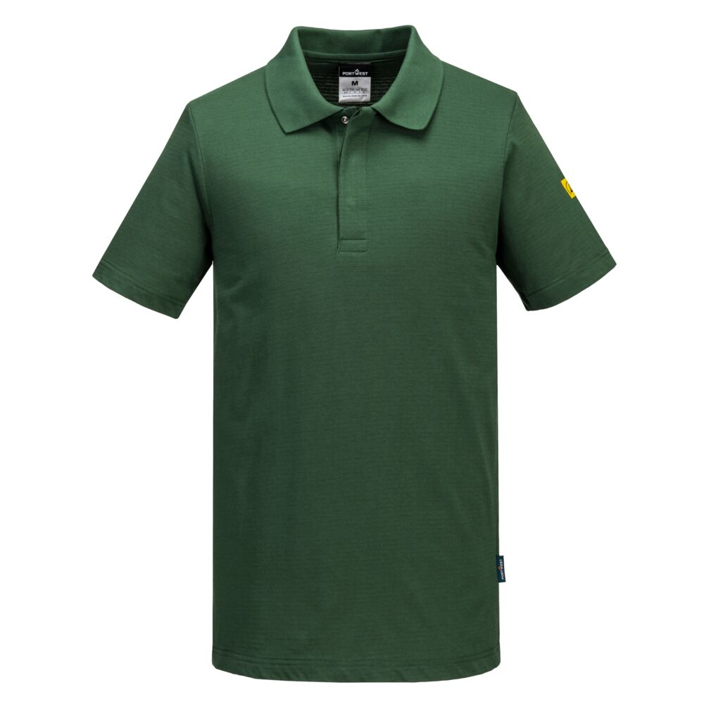 Portwest Anti-Static ESD Polo Shirt S/S in Forest Green, image 3