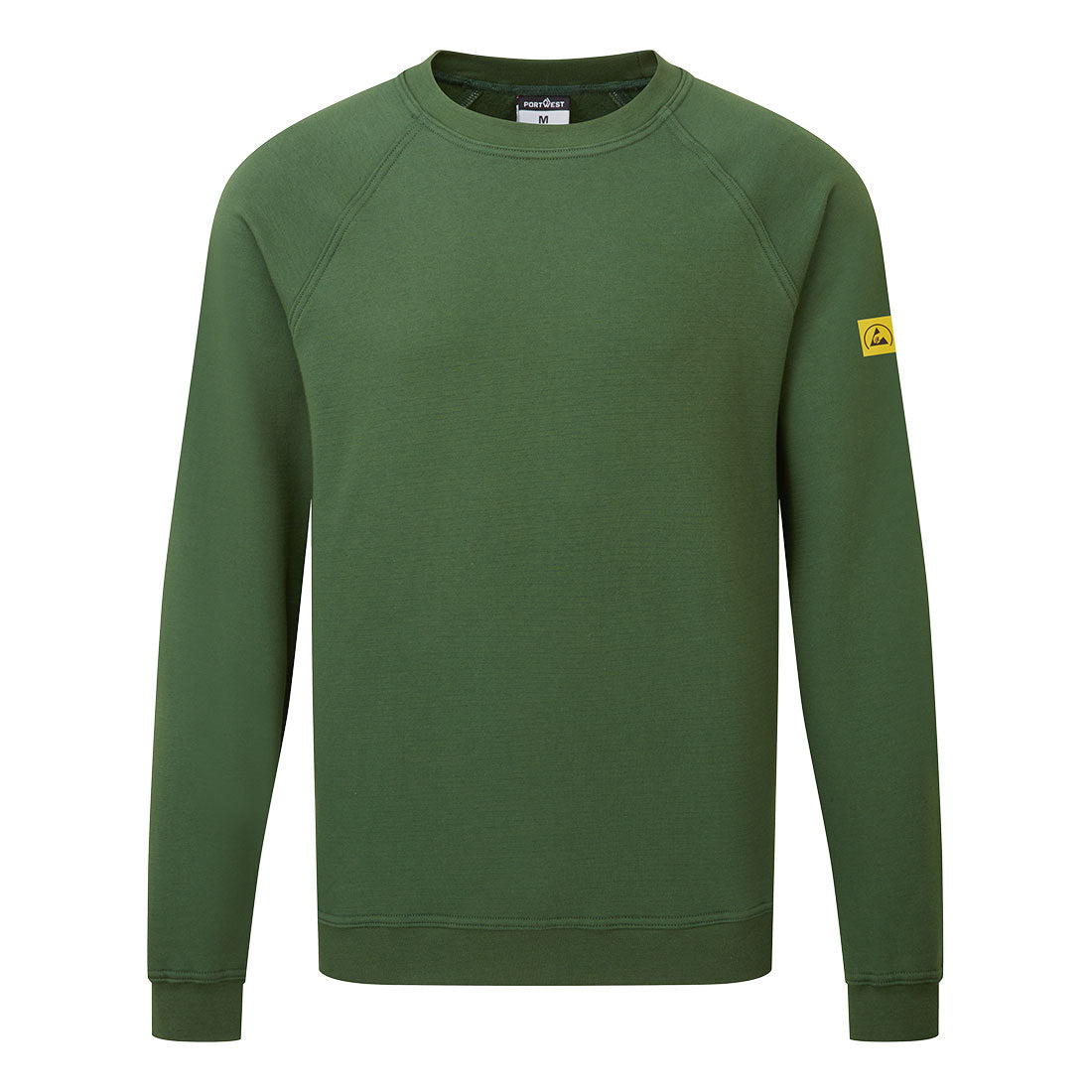 Portwest Anti-Static ESD Sweatshirt in Forest Green, image 3