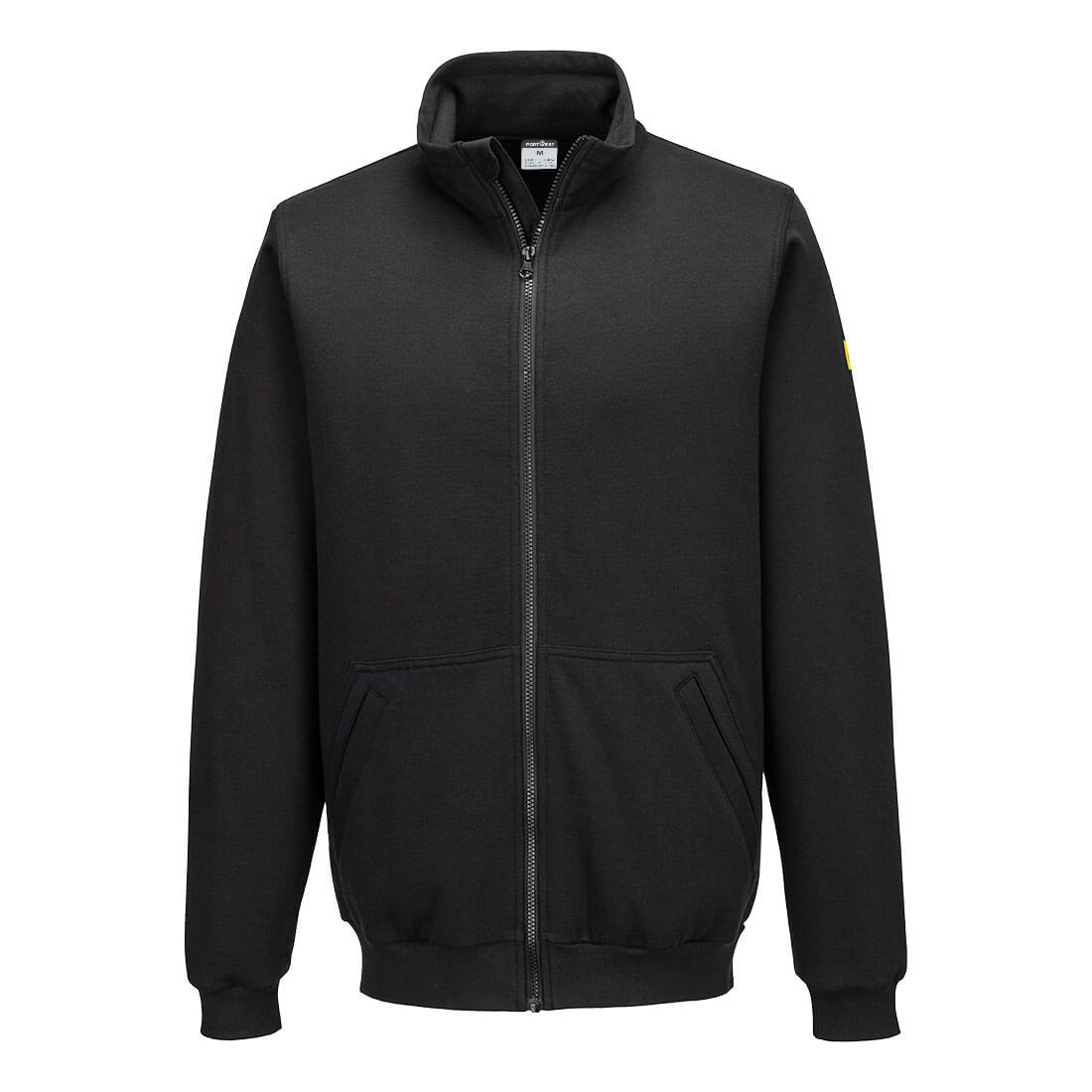 Portwest Anti-Static ESD Zip Sweatshirt in Black, main product image