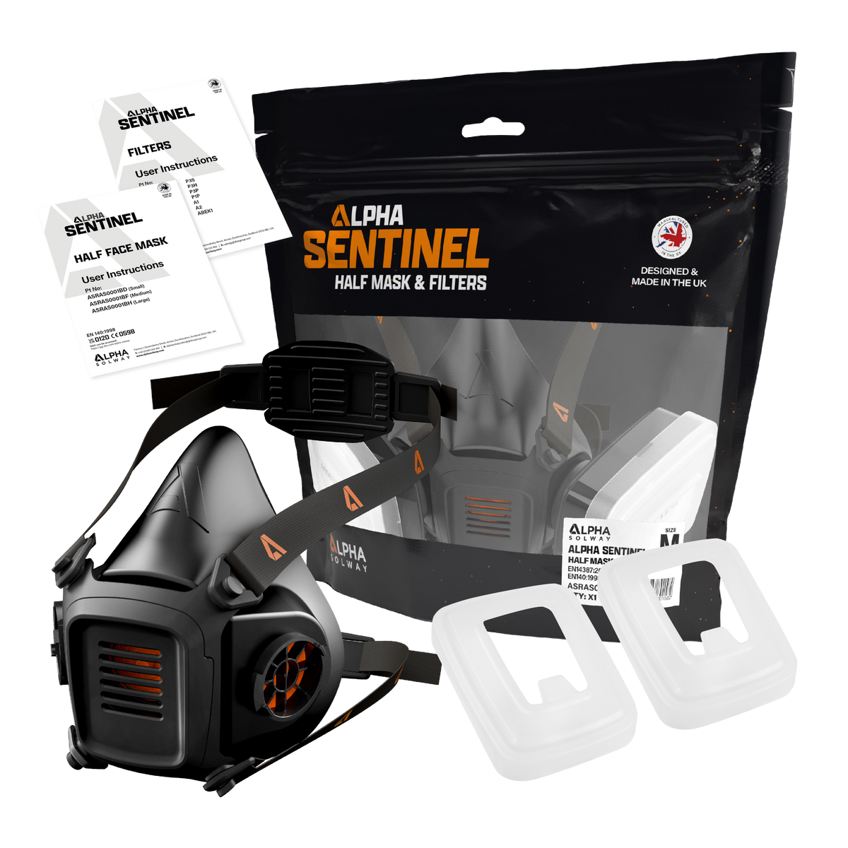 Skytec Alpha Sentinel Half Mask Retail Bag