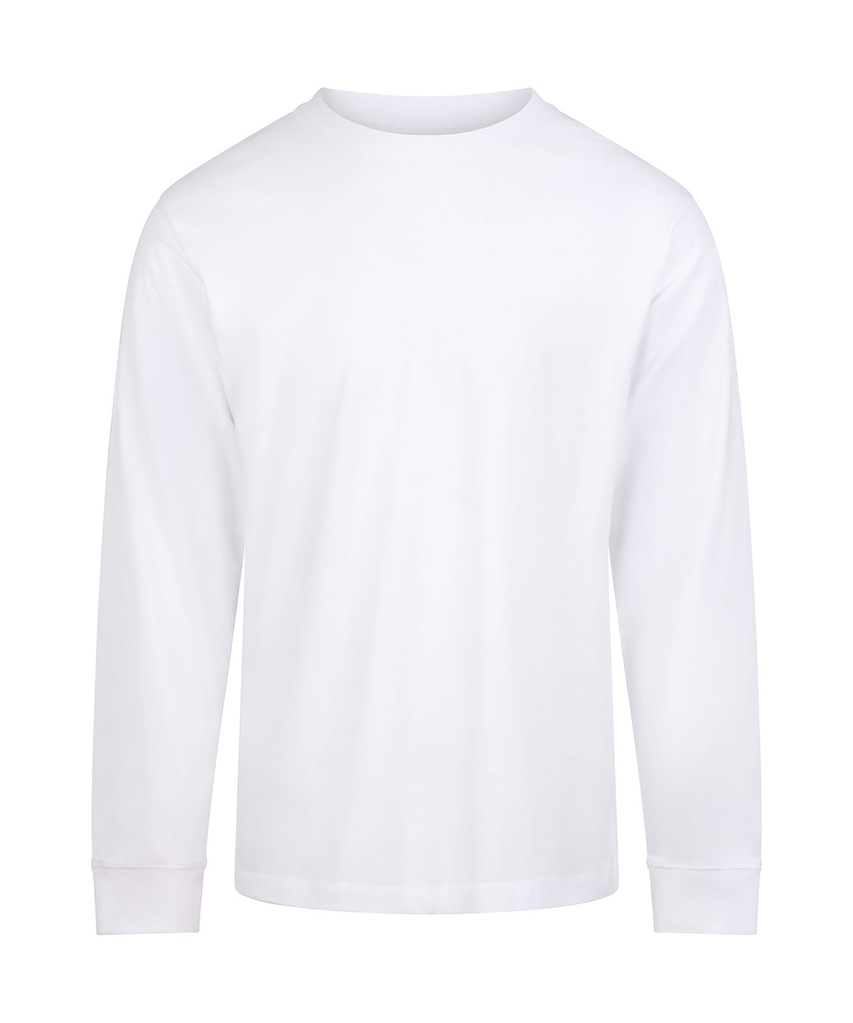 AWDis 180 long sleeve T in Arctic White, front view