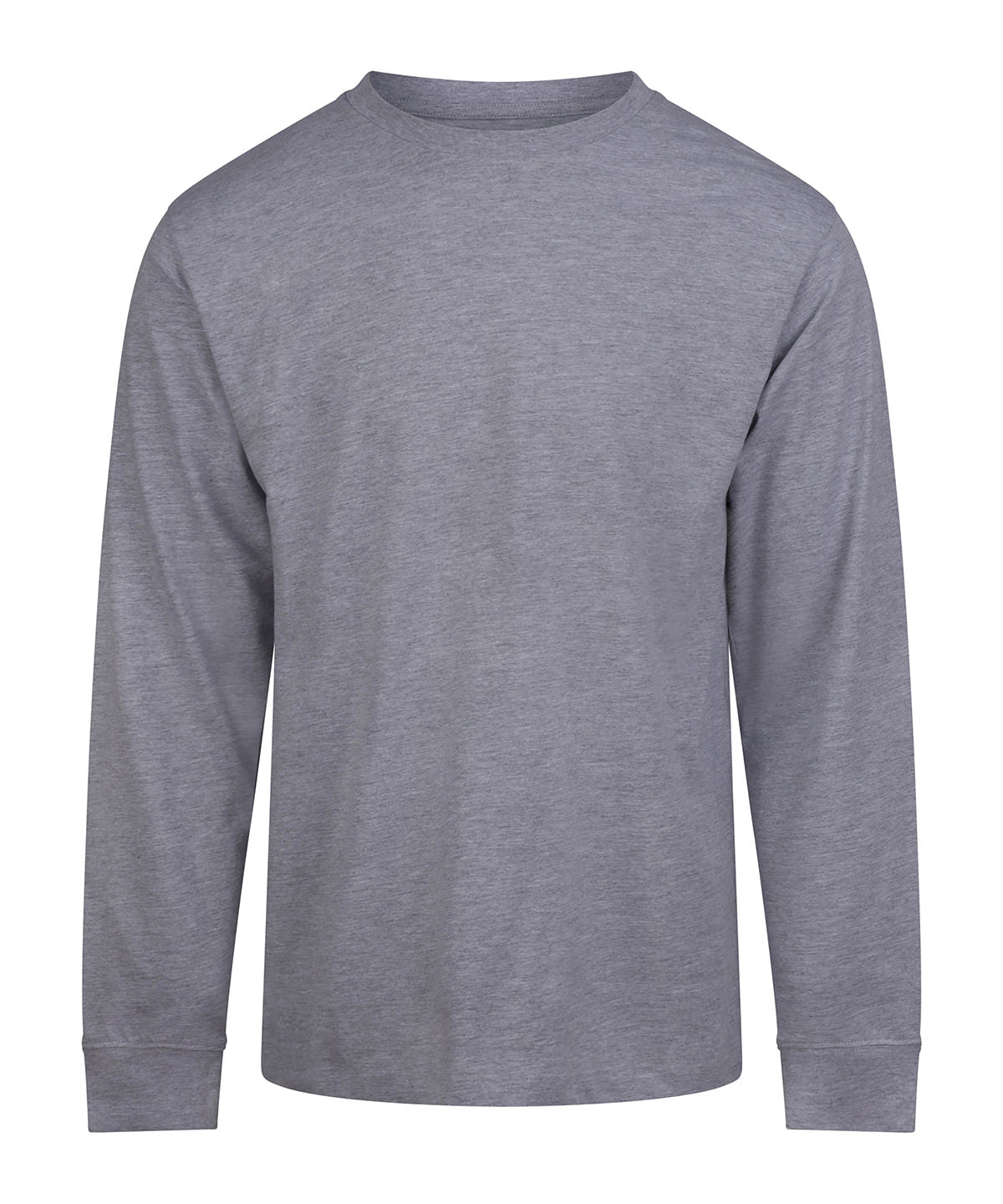 AWDis 180 long sleeve T in Heather Grey, front view
