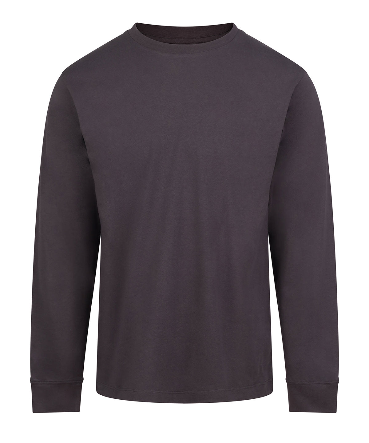 AWDis 180 long sleeve T in Solid Charcoal, front view
