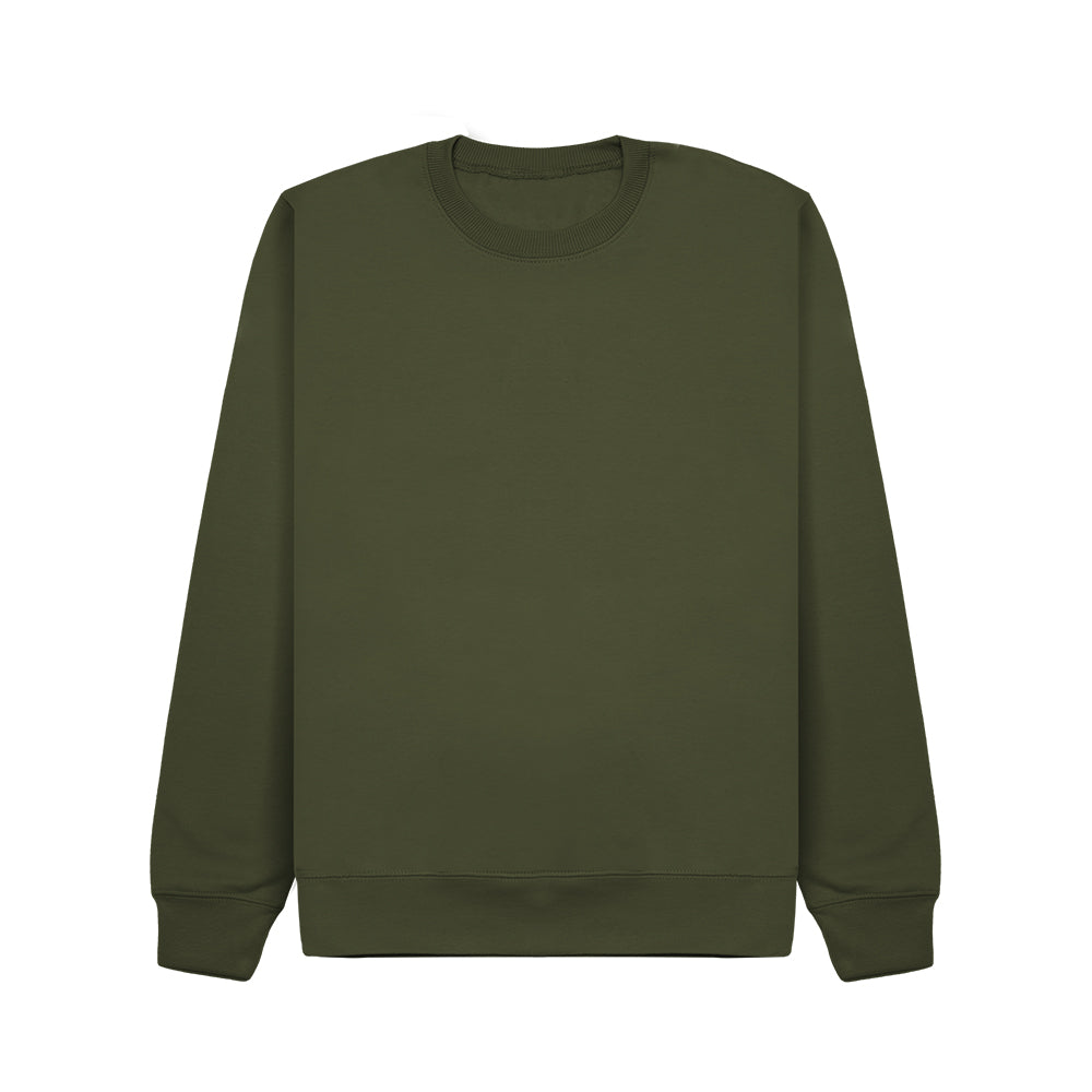 Cotton Ridge CR03 Solar Comfort Cut Sweatshirt in Army Green, front view