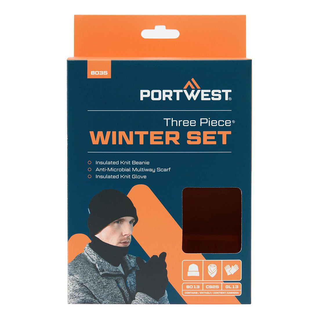 Portwest Winter Accessory Set in Black, main product image