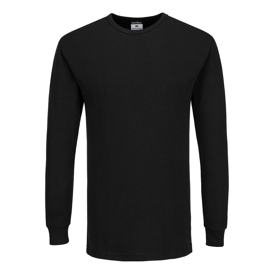 Portwest Thermal T-Shirt Long Sleeve in Black, main product image