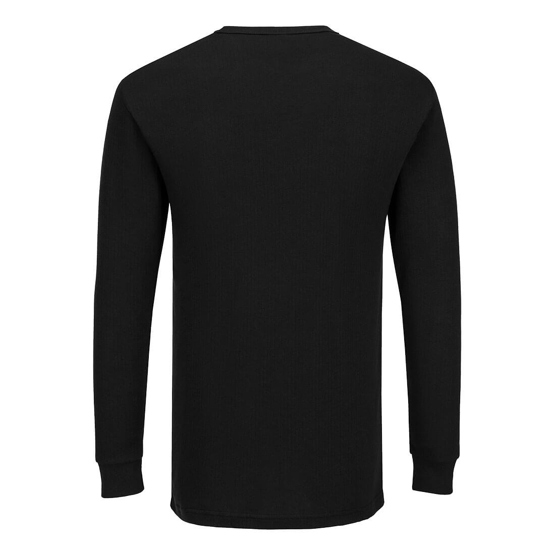 Portwest B123 Thermal T-Shirt Long Sleeve in Black, back view