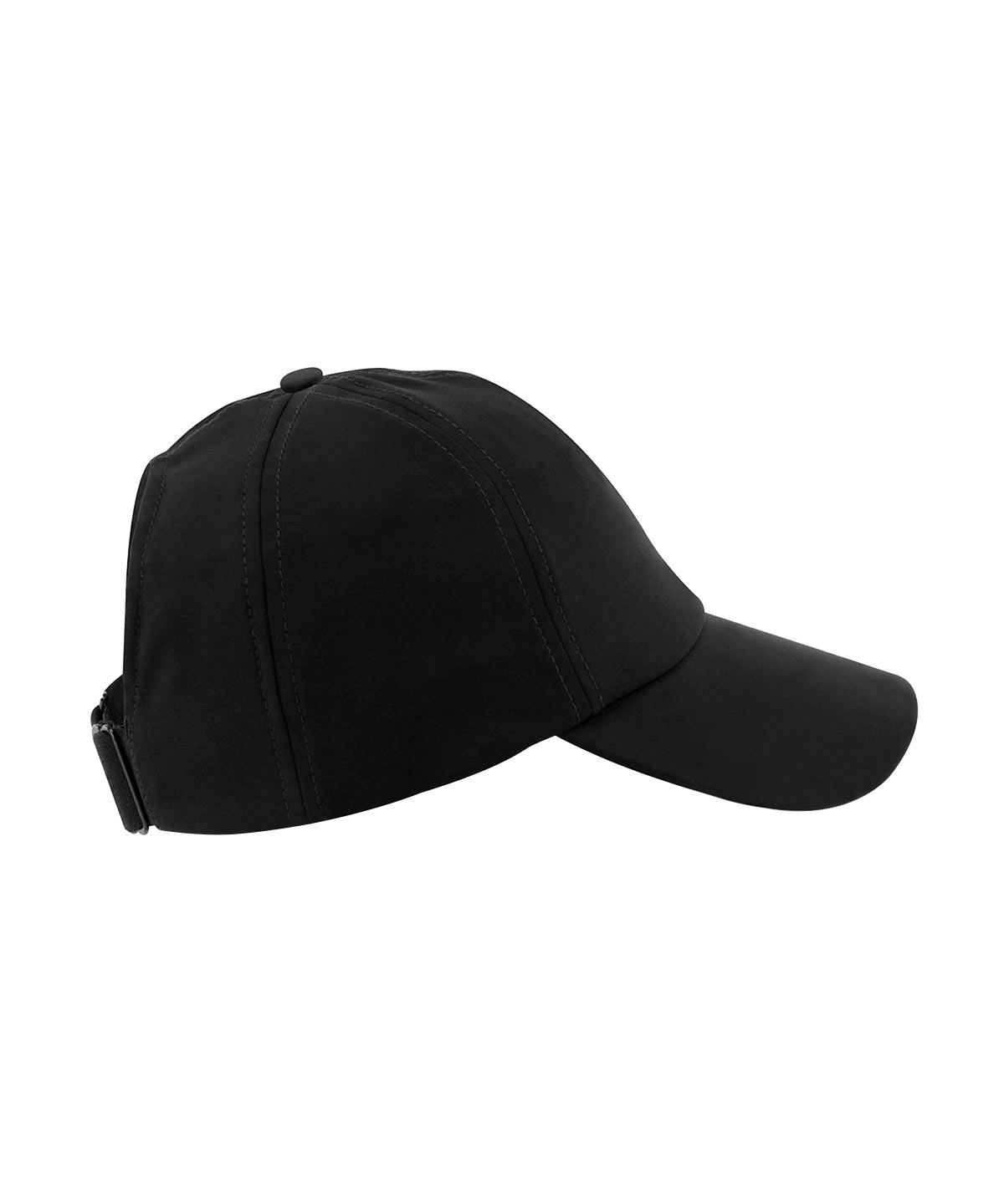 Beechfield Multi-sports performance ponytail cap in Black, front view