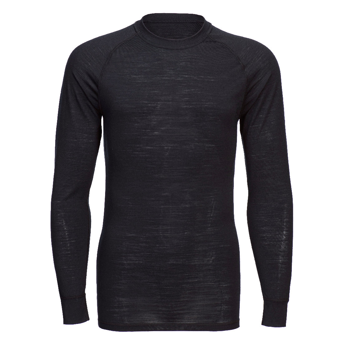 Portwest Merino Wool Crewneck Baselayer Top in Black, main product image