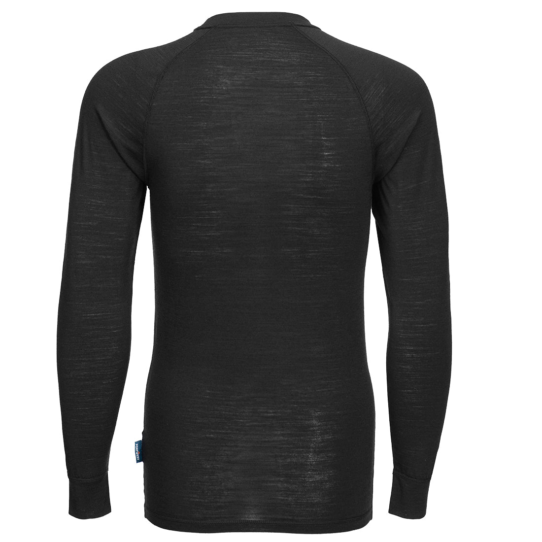 Portwest B183 Merino Wool Crewneck Baselayer Top in Black, back view