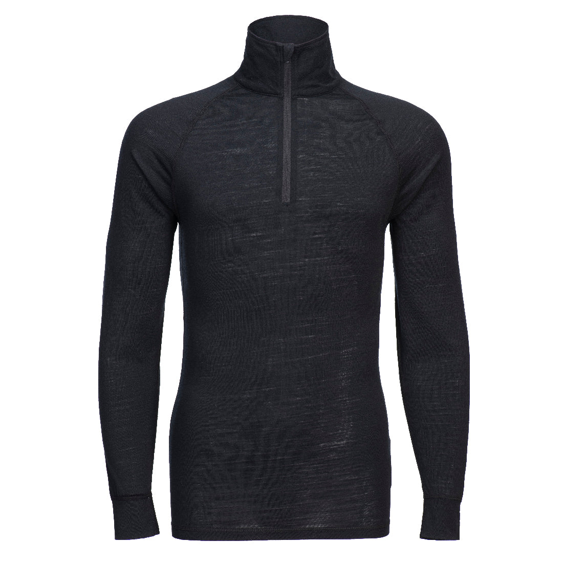 Portwest Merino Wool 1/4 Zip Baselayer Top in Black, main product image