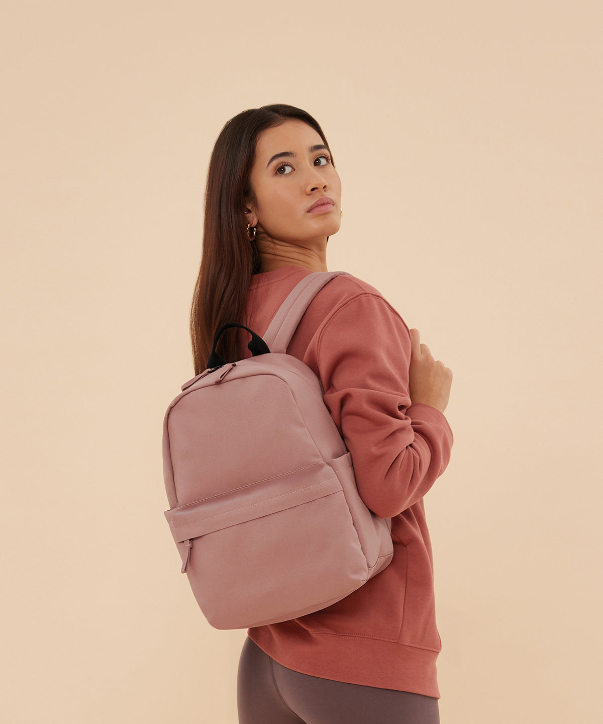Bagbase Premium Recycled Mini Backpack, lifestyle photo