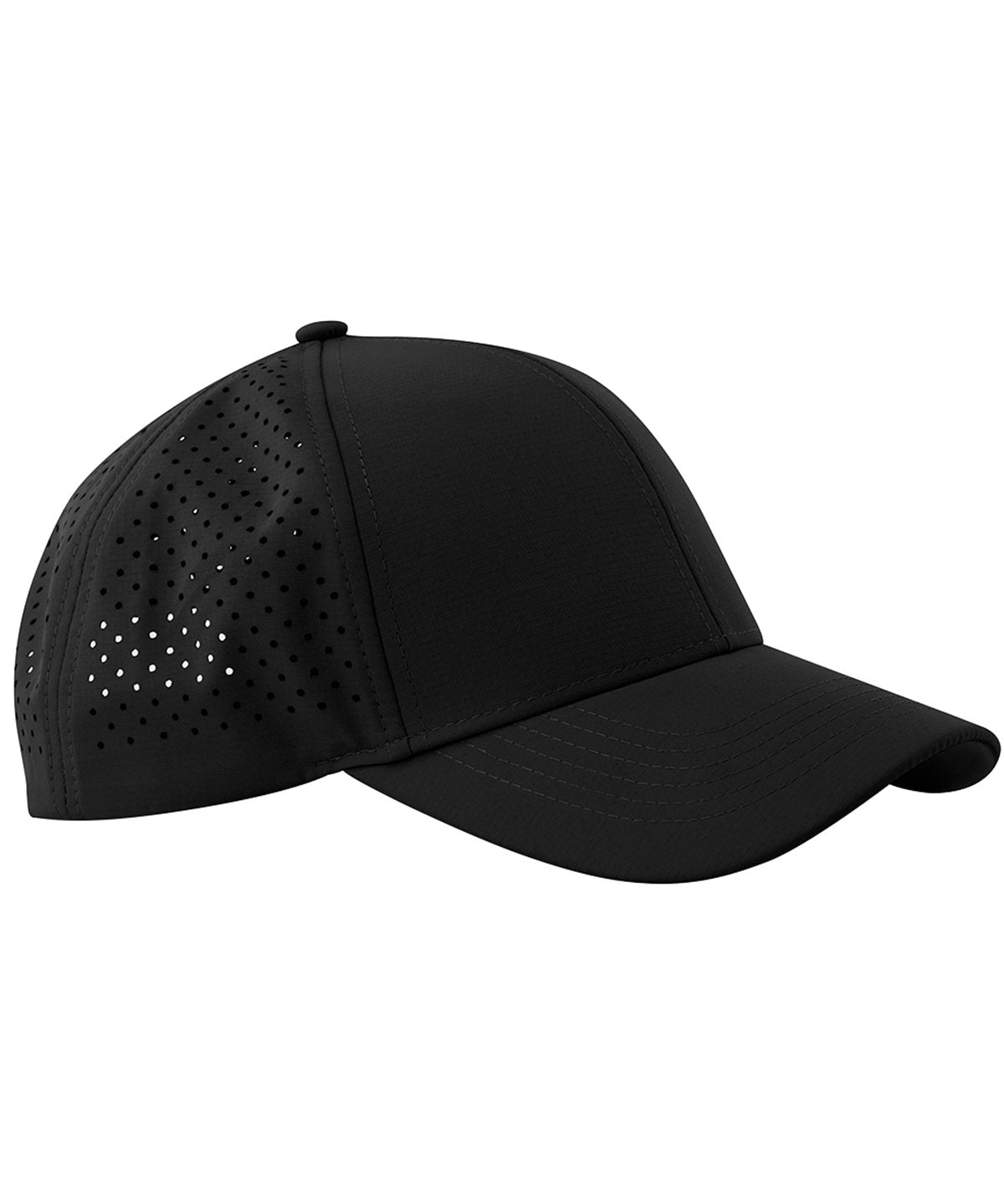 Beechfield Laser performance trucker in Black, front view