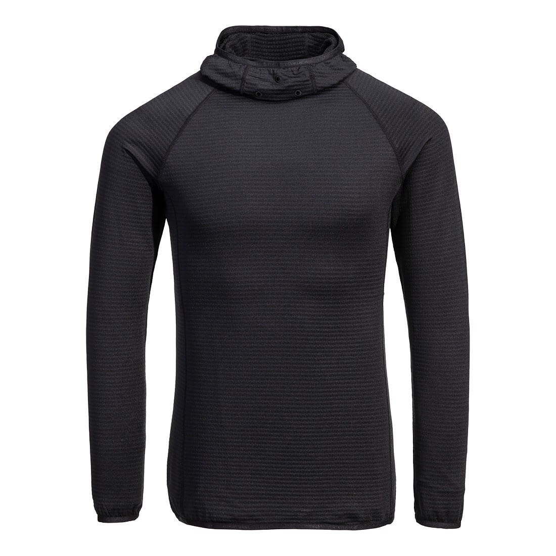 Portwest Waffle Fleece Hooded Baselayer in Black, main product image