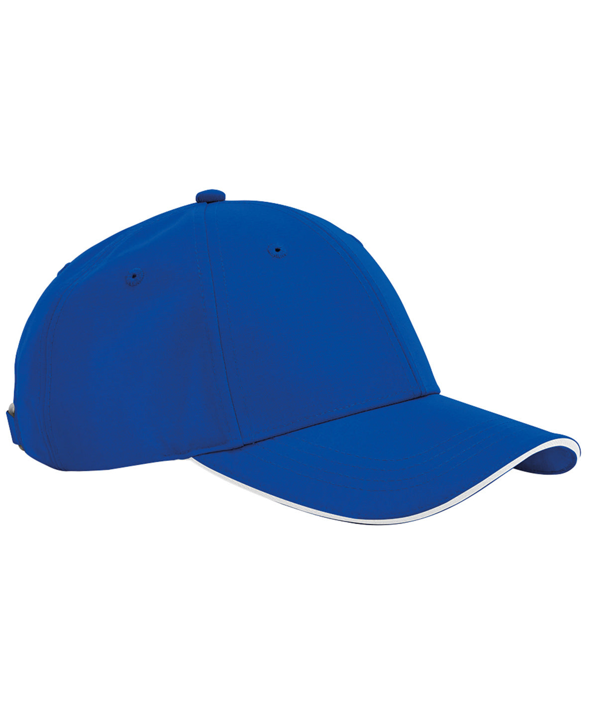 Beechfield Team sports-tech cap in Bright Royal/White, front view