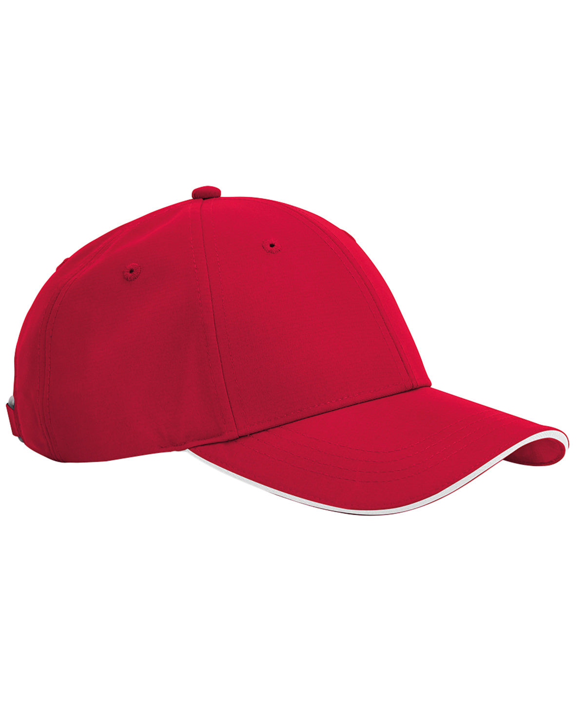 Beechfield Team sports-tech cap in Classic Red/White, front view