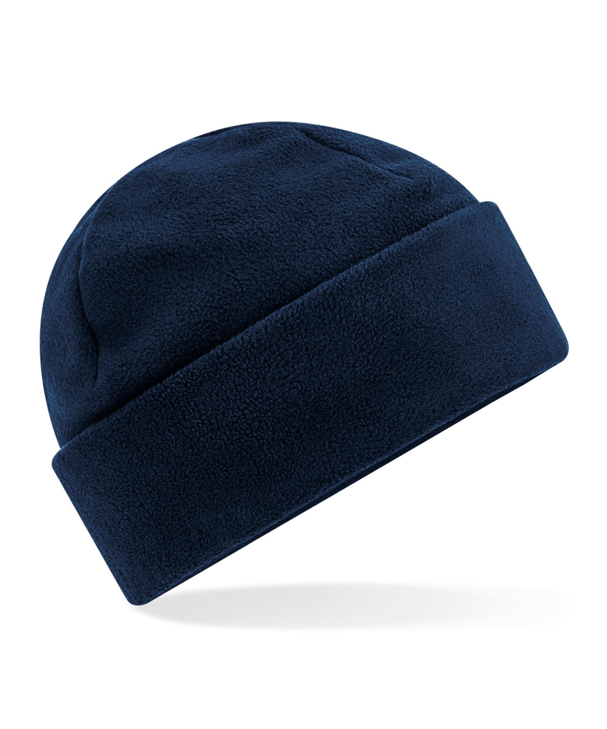 Beechfield Recycled fleece cuffed beanie in French Navy, front view
