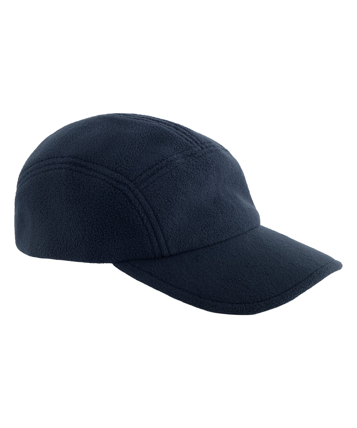 Beechfield Recycled fleece 5-panel cap in French Navy, front view