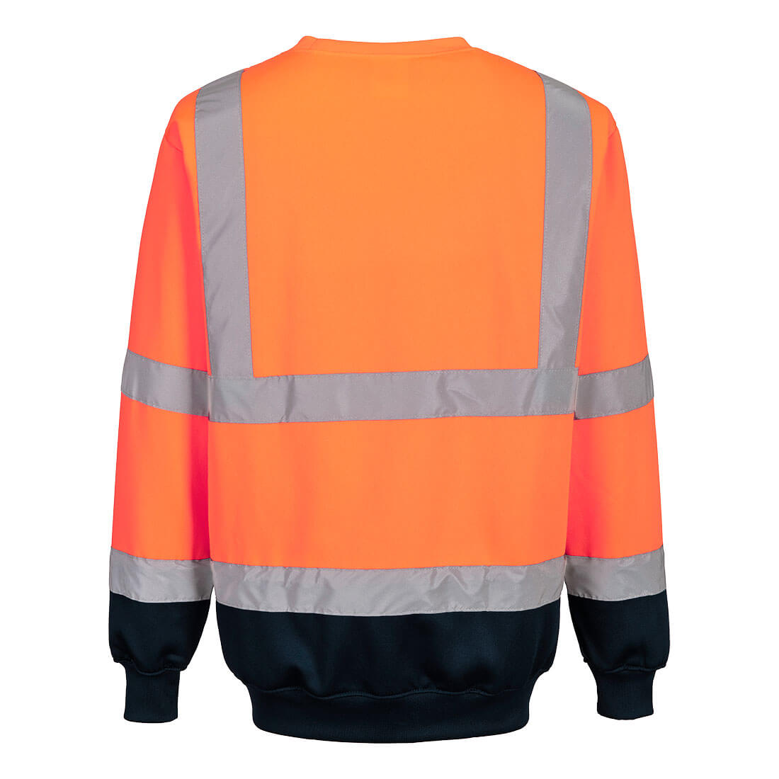 Portwest B306 Hi-Vis Contrast Sweatshirt in Orange/Navy, back view