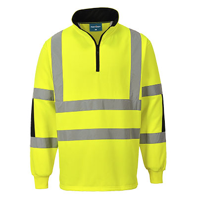 Portwest Xenon Hi-Vis Rugby Shirt in Yellow, image 2