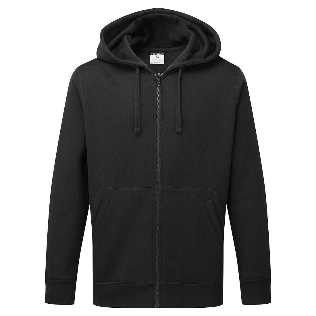 Portwest Zipped Hoodie in Black, main product image
