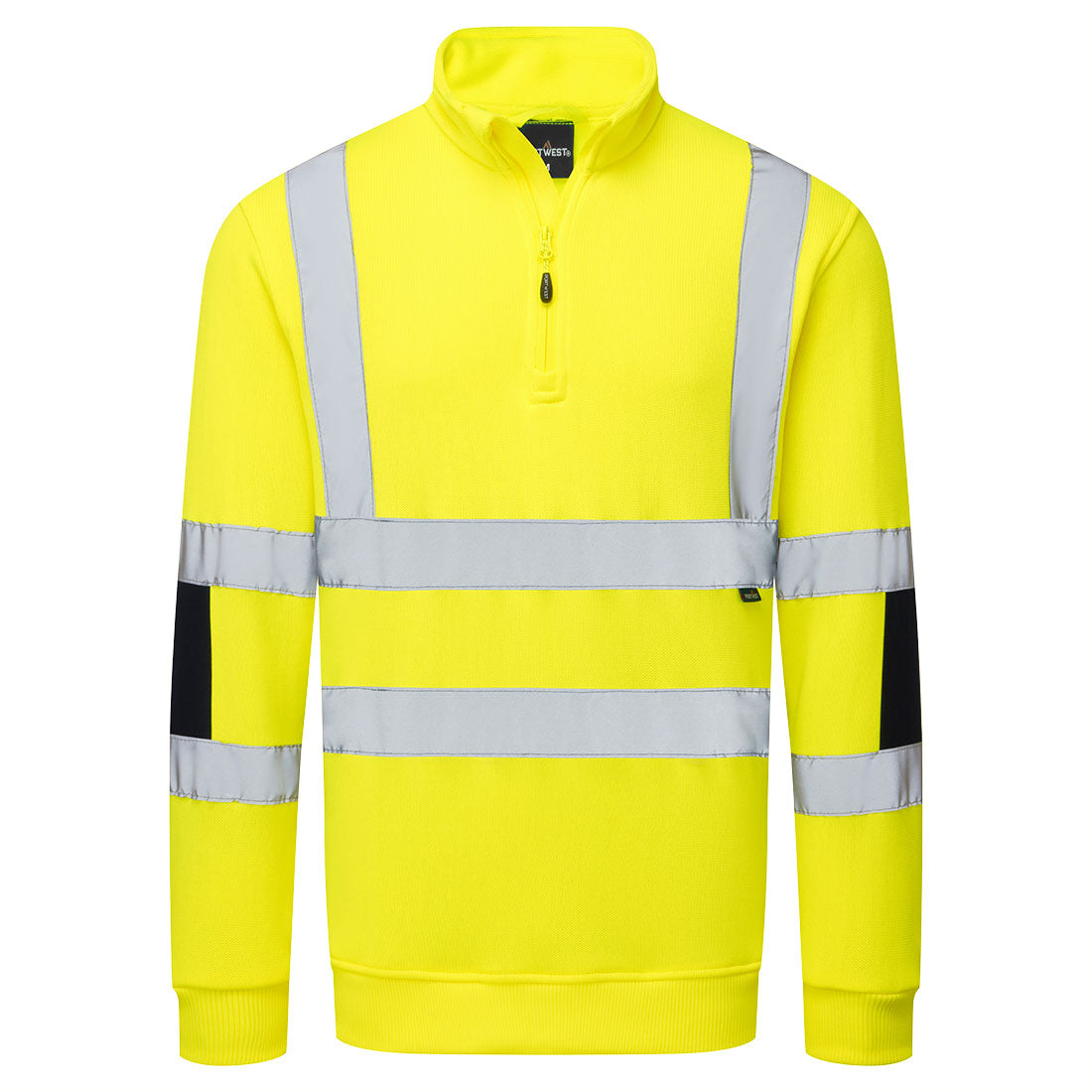 Portwest Hi-Vis Knitted Half Zip Sweatshirt in Yellow, image 2