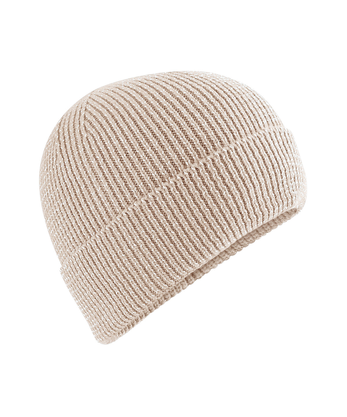 Beechfield Streetlite reflective beanie in Almond, front view