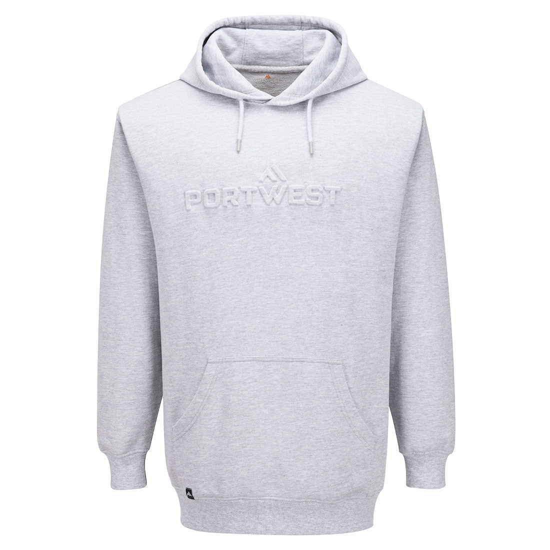 Portwest Embossed Hoodie in Heather Grey, image 2