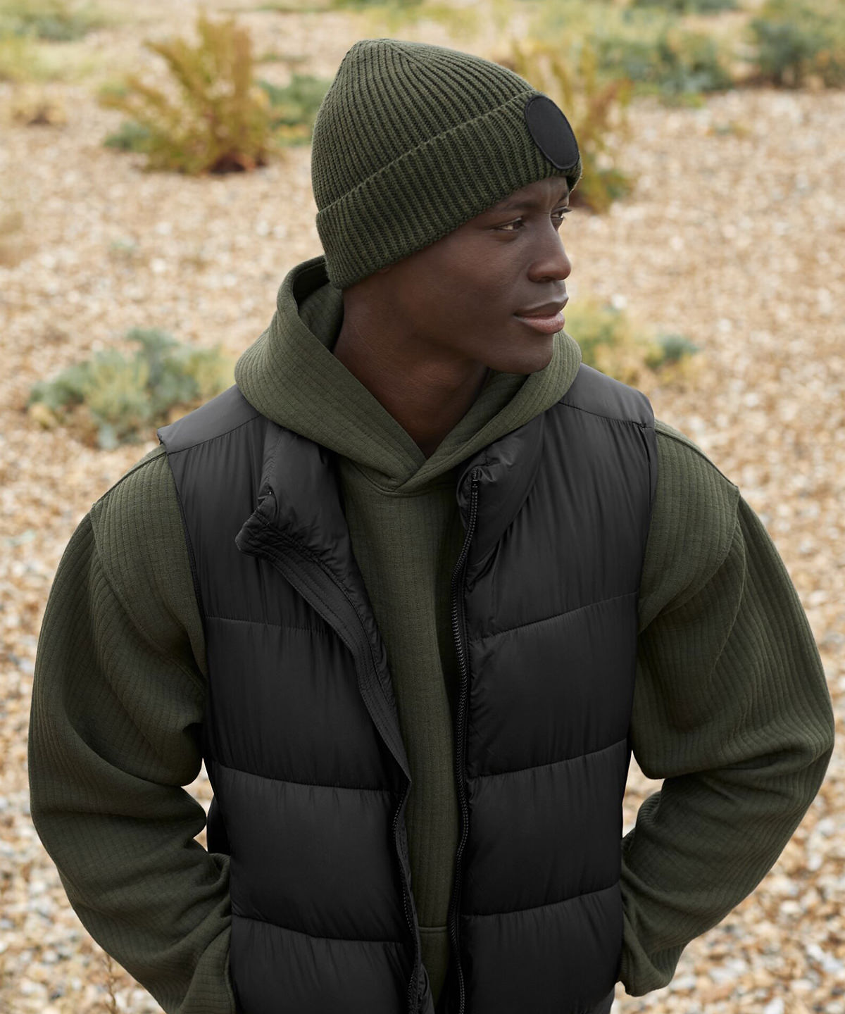 Beechfield Circular fashion patch beanie, lifestyle photo
