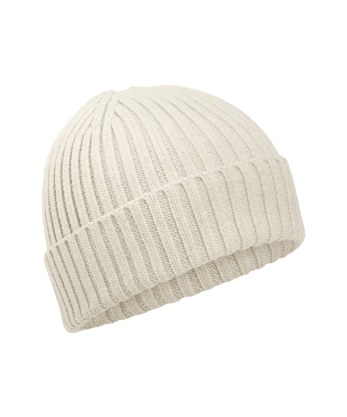 Beechfield Organic cotton kids beanie in Almond, front view