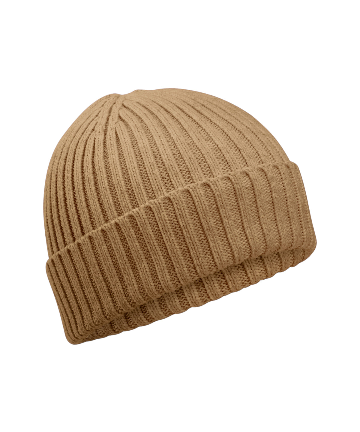 Beechfield Organic cotton kids beanie in Biscuit, front view