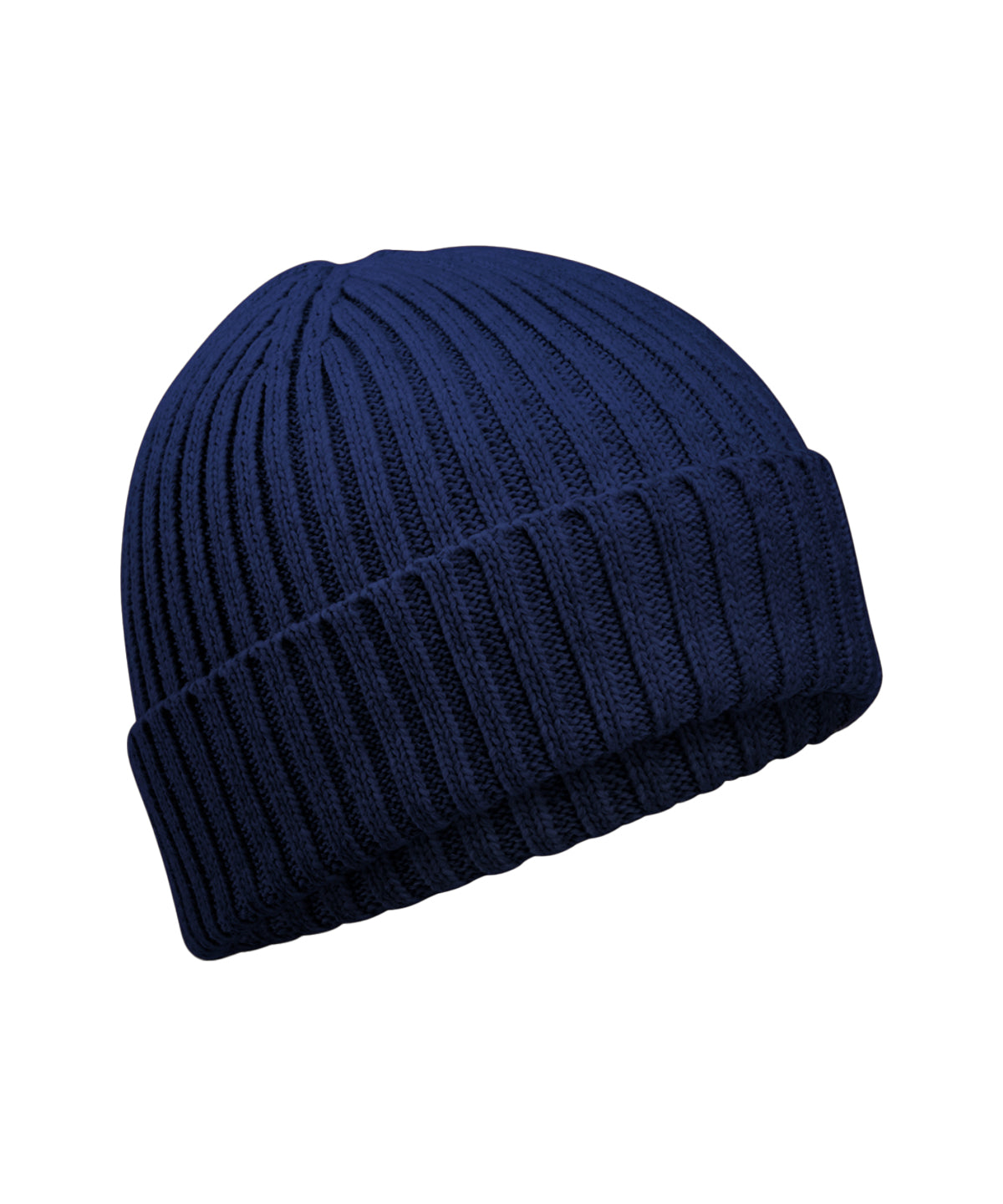 Beechfield Organic cotton kids beanie in Oxford Navy, front view