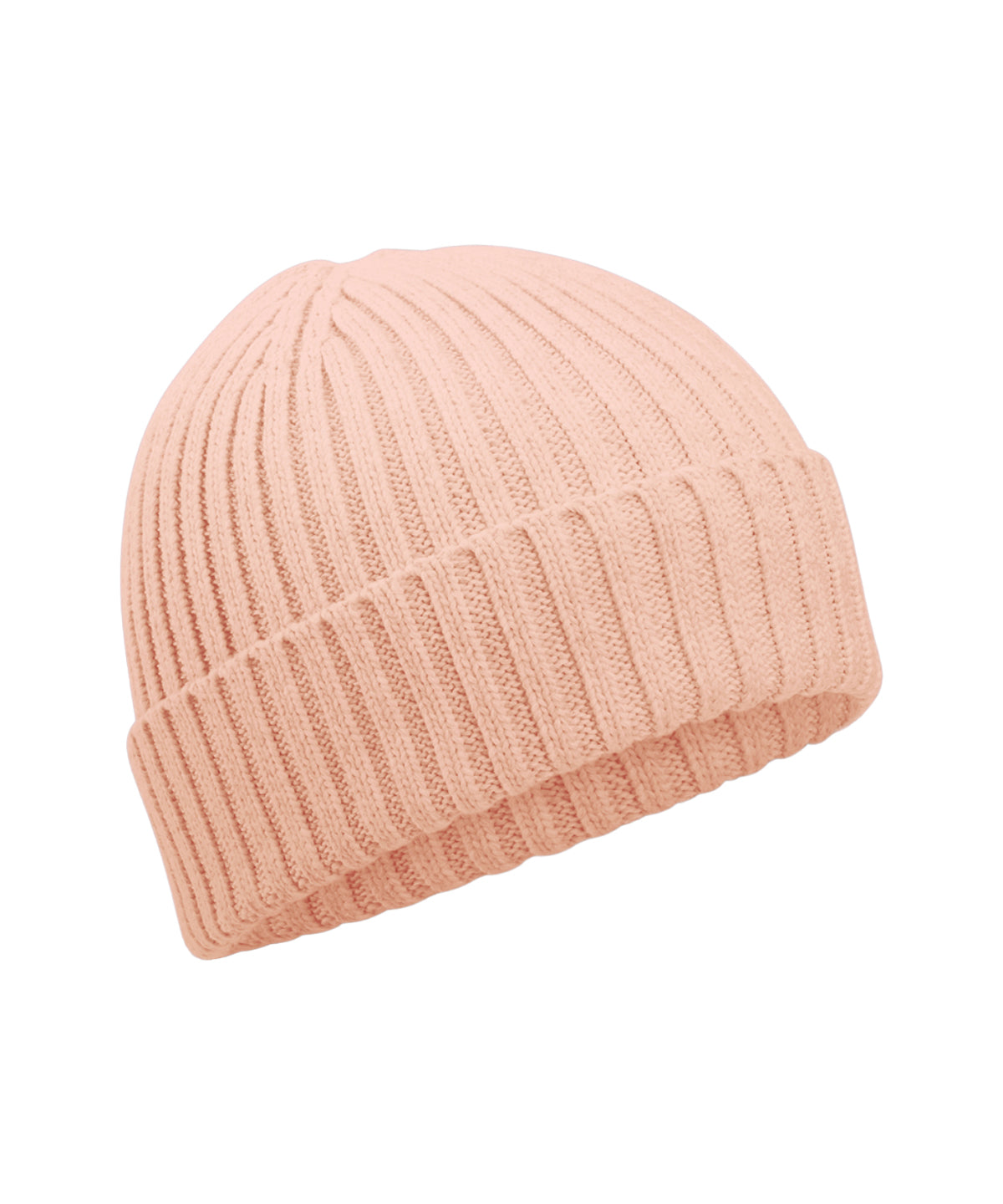 Beechfield Organic cotton kids beanie in Peach, front view