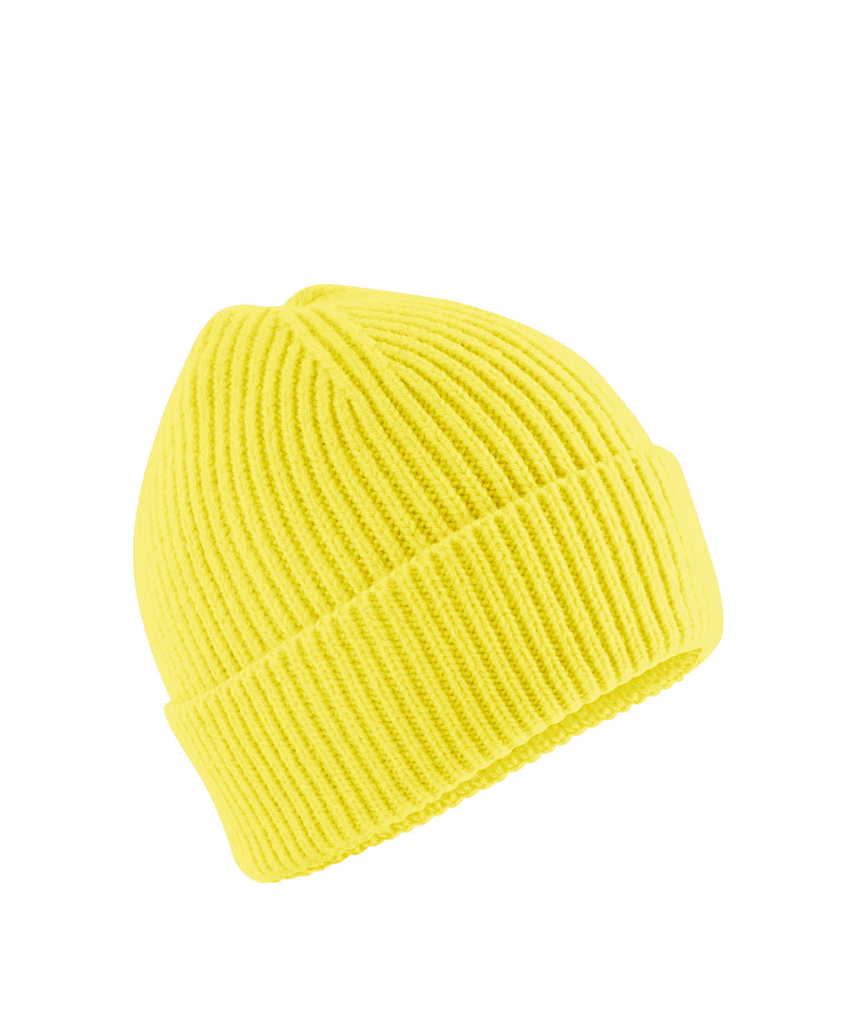 Beechfield Kids fashion beanie in Lemon, front view