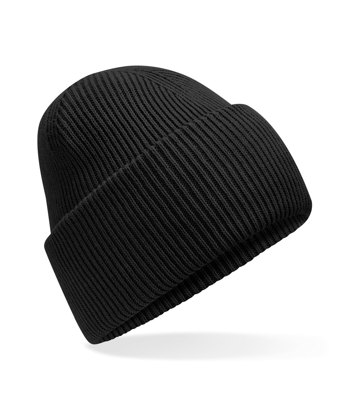 Beechfield Classic engineered deep-cuffed beanie in Black, front view