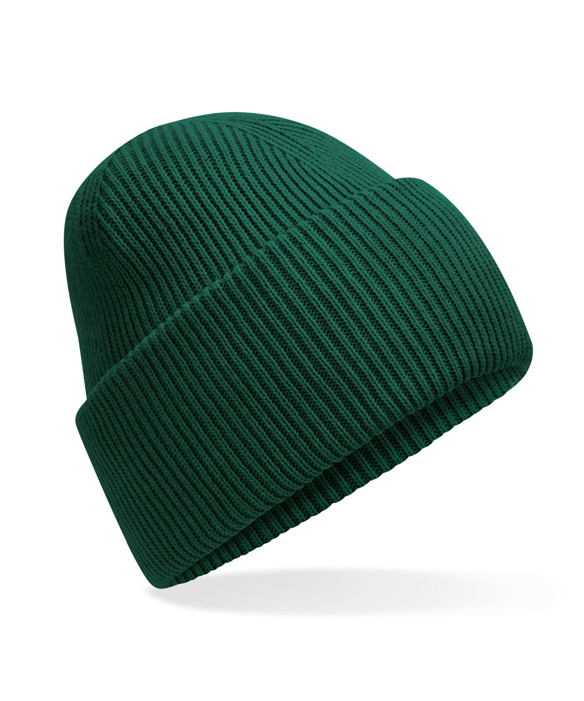 Beechfield Classic engineered deep-cuffed beanie in Bottle Green, front view